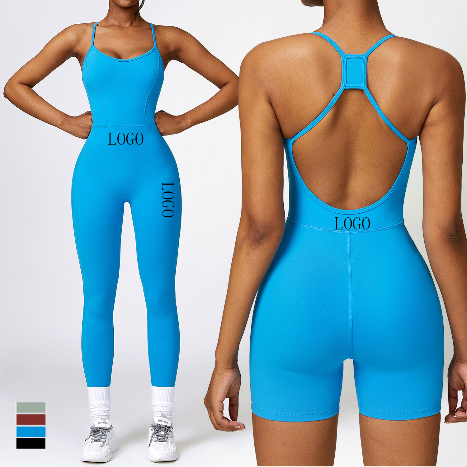 ʻO Yoga Jumpsuit Custom Fashion Backless Seamless One Piece Fitness Set