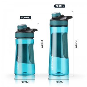 700ml UZSPACE Bottle Water Plastic Drinking BPA Free Tritan