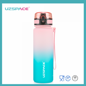 Botella de auga con gradiente motivacional UZSPACE de 500 ml con marcador de tempo