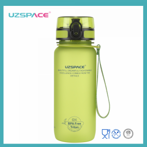 650ml UZSPACE Tritan BPA وړیا لیک پروف پلاستيکي اوبو بوتلونه د دودیز لوگو سره