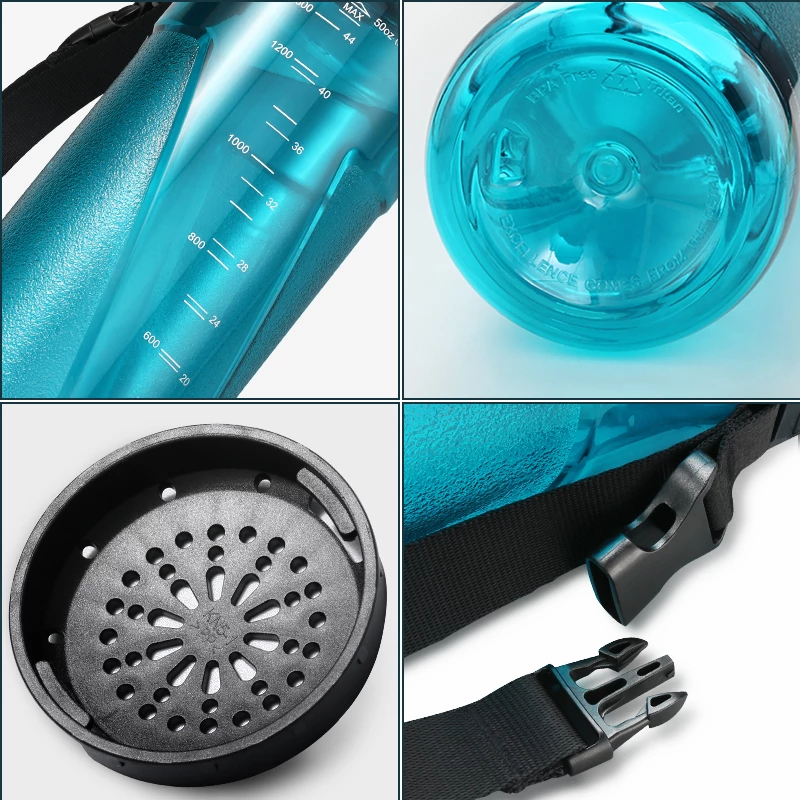 1500ml UZSPACE Tritan Leakproof Tritan BPA ነፃ ብጁ አርማ የውሃ ጠርሙስ የፕላስቲክ መጠጥ ስፖርት የውሃ ጠርሙስ