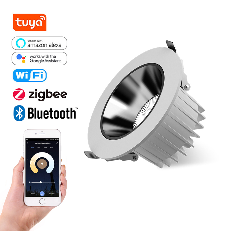 Tuya Zigbee Smart Downlight Dimming Tri Color LED 20/30/40W โคมดาวน์ไลท์แบบฝัง ภาพเด่น