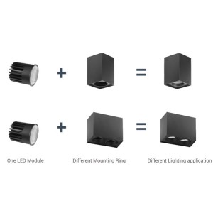 អំពូលភ្លើងផ្ទះអាលុយមីញ៉ូម RoHS LED COB 7W 10W 15W Recessed Ceiling Downlight Accessories Fixture MR16 Downlight
