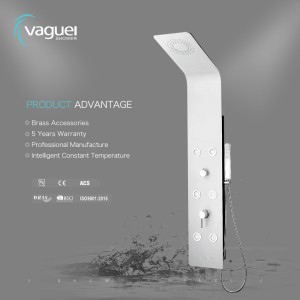 Vaguel Matte Rose Gold Rainfall Bathroom Electronic Aluminum Alloy Jet Shower Panel