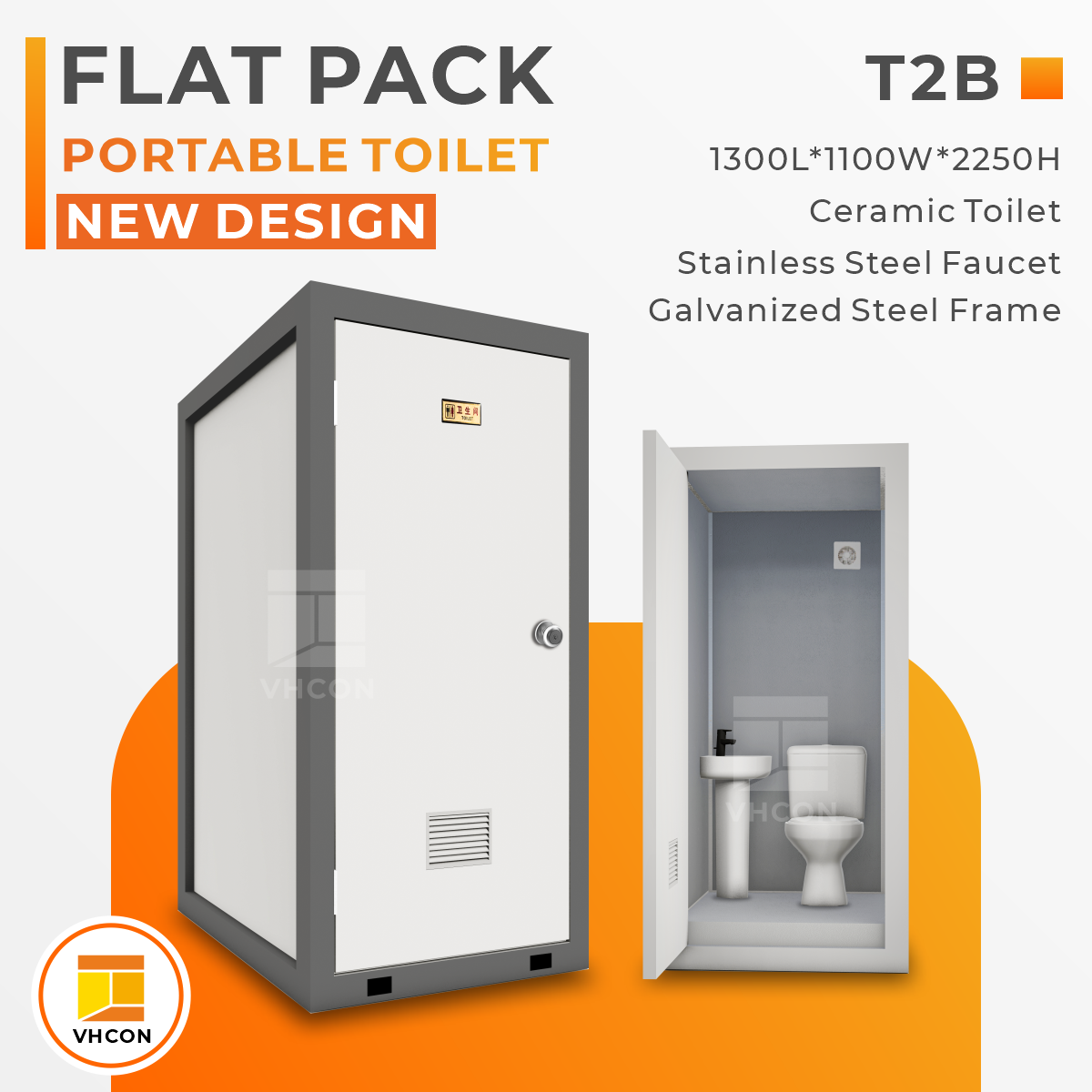 Kaluwihan Nggunakake Bingkai Baja Galvanis ing Toilet Flat Pack Portable