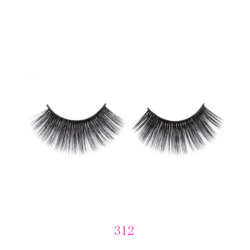 Synthetic hair black cotton band faux eyelash 317