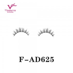 Transparent stem synthetic eyelashes F-AD625