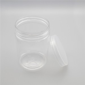 Frasco hexagonal oval PET de plástico transparente para doces de alimentos secos de mel