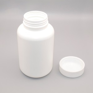 Handizkako 150 ml-ko plastikozko forma biribila zuriko tableta ontziratzeko pilula poteak torlojuzko tapoiarekin