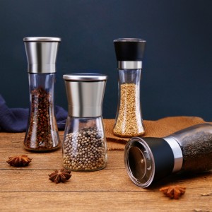 Premium Stainless Steel Salt Pepper Grinder Adjustable Grinder Pepper Grinder Tall Glass
