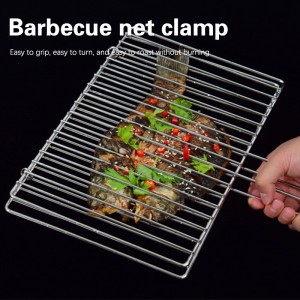 High Quality Grilled Fish Clip Net Clip Lamb Skewers Grate Electroplated Iron 304 Stainless Steel Grilled Fish Clip Barbecue Tool Barbecue Net Clip Grilled Vegetable Clip
