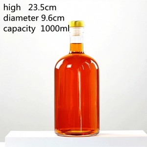 Botella de licores redonda de 1000 ml