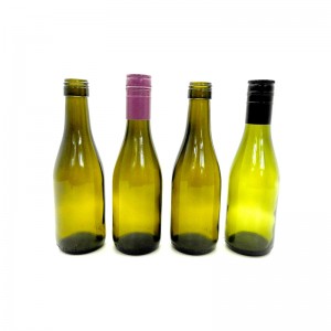 Butelka na wino w kolorze antycznego zielonego burgunda o pojemności 187 ml