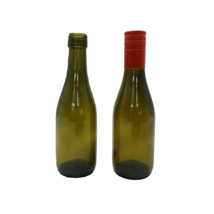 Антикварная стеклянная бутылка для вина зеленого цвета и бургундского цвета емкостью 187 мл