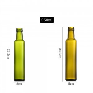 Ampolla rodona d'oli d'oliva verd fosc de 250 ml