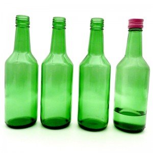 Bouteille en verre de soju vert de 360 ​​ml