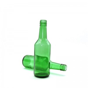 Botella de vidrio de soju verde de 360 ​​ml