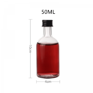 50 ml Mini genomskinlig vodka glasflaska