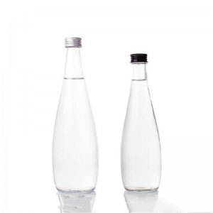 Bottiglia in vetro trasparente per acqua con tappo a vite
