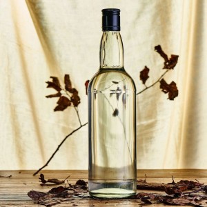 Botella de vidrio de vodka redonda de 750 ml