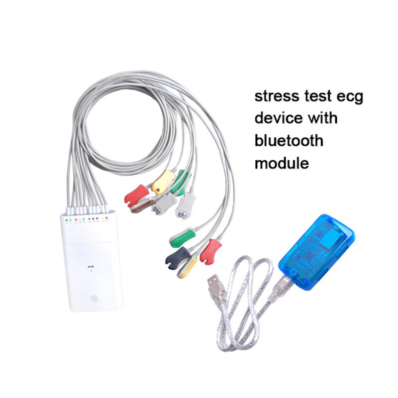 Інтэлектуальны рэгістратар ЭКГ стрэсу Bluetooth з 12 адвядзеннямі для Windows