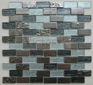 Cam Mozaik Çini Sanatı 4mmthickness İç Duvar Dekoratif Lüks Cam Mozaik Oturma Odası için Foshan 4mm 6mm 8mm İç Duvar Karosu Dekorasyon Şerit Lamine Fayans Duvar Cam Mozaik