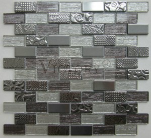 Cam Mozaik Çini Sanatı 4mmthickness İç Duvar Dekoratif Lüks Cam Mozaik Oturma Odası için Foshan 4mm 6mm 8mm İç Duvar Karosu Dekorasyon Şerit Lamine Fayans Duvar Cam Mozaik