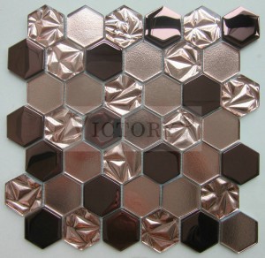 Hexagon Pobzeb Mosaic Mixed Xim Crystal Mosaic Hexagon iav Mosaic Chav Nyob Lag Luam Lag Luam Lag Luam Zoo Siab OEM Metallic iav Mosaic