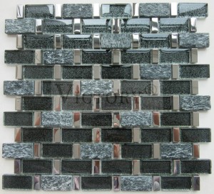 Precio de venta directa de fábrica de Foshan Mosaico de piedra de vidrio de color de mezcla para mosaico de pared de baño Venta al por mayor de alta calidad Azulejo de mosaico de vidrio de tira de cristal popular