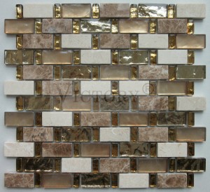 Foshan Factory Direct Sale Price Mix Agba Glass Stone Mosaic maka Bathroom Wall Tile High Quality N'ogbe ewu ewu Crystal warara Glass Mosaic Tile