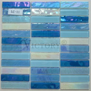 Cina meunangna Kolam renang Mosaics Genténg Blue Mosaic Kotak mosaics kolam renang cai biru