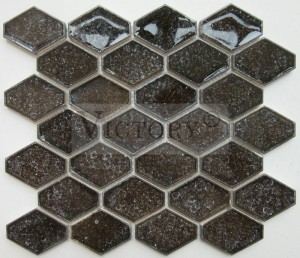 Kotak Mosaik Hexagon Keramik Mosaik Hideung sareng Bodas Kotak Mosaik Keramik Kerajinan Pabrik Foshan Hiasan Imah És Retak Mosaik Keramik pikeun Amérika Gaya Amérika Kamar Mandi Dekoratif És Retak Mosaik Kotak Backsplash