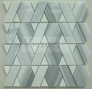 Hexagon Mosaic Floor Tile Marble Mosaic Backsplash Carrara Mosaic Tile Hexagon White/Black/Gray Marble Stone Mosaic Tile para sa Backsplash ng Kusina
