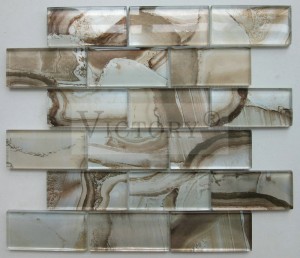 Carreau de mosaïque en verre feuilleté de style moderne Le plus récent carreau de mosaïque en verre feuilleté super blanc pour la décoration murale