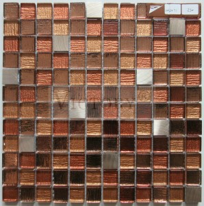 Szklane płytki mozaikowe Metaliczna mozaika Backsplash Kwadratowe płytki mozaikowe Metaliczna mozaika Backsplash
