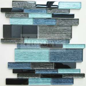 Kína Victory üvegmozaik csempe Art ólomüveg mozaik mozaik dekoráció kék mozaik fürdőszoba csempe