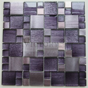 ຈີນ Victory Laminated Glass Mosaic Tiles Metallic Mosaic ກະເບື້ອງຫ້ອງນ້ໍາ 12 x 12 Mosaic Tile