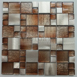Xitoy g'alabasi laminatlangan shisha mozaik plitkalari metall mozaikli hammom plitkalari 12 x 12 mozaik plitkalari