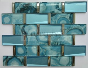 Perete decorativ teșit din sticlă cărămidă mozaic metrou țiglă de bucătărie Backsplash 3D teșit sticlă mozaic metrou gresie perete mozaic cristal