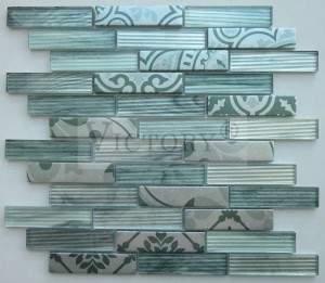 Ụkpụrụ Tile Inkjet Glass Mosaic Agba Nhazi Ọhụrụ Mix Inkjet Glass Printing Glass Mosaic maka Taịlị Mgbidi.