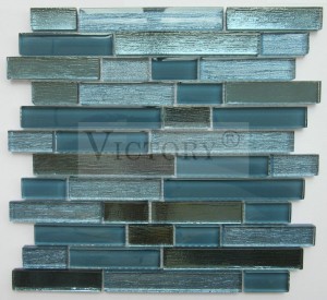 Висока якість домашнього благоустрою Crystal Strip Glass Tile Mosaics Французький стиль Ресторан Настінні декоративні мозаїчні плитки