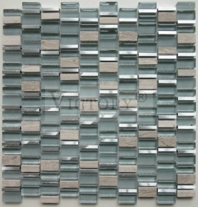Fornecimento de mosaico de pedra de vidro de alta qualidade telhas de vidro defletor de cozinha de vidro cristal mosaico pequenos quadrados