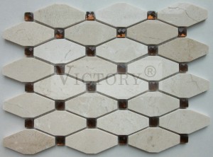 Hexagon Mosaik Gulvfliser Marmor Mosaik Backsplash Carrara Mosaik Fliser Hexagon Hvid/Sort/Grå Marmor Stone Mosaik Flise til Køkken Backsplash