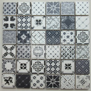 Chitsanzo Kuyang'ana Mtundu Wokongola wa Inkjet Digital Printing Square Stone Mosaic Tile Hot Sale Square Inkjet Printing Mix Mtundu wa Marble Stone Mosaic