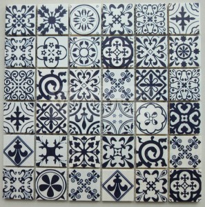 Ụkpụrụ Na-achọ Mara Mma Agba Inkjet Digital Printing Square Stone Mosaic Tile Hot Sale Square Inkjet Printing Mix Agba Marble Stone Mosaic