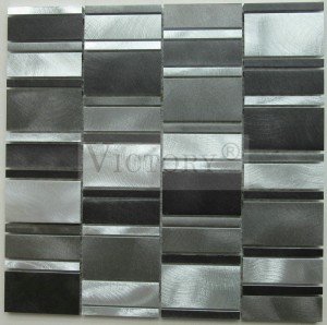 High Quality Metal Aluminium Alloy Mosaic Brushed for Kitchen Irregular Good Aluminium Metal Mosaic