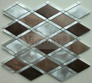 Mosaico de aliaxe de aluminio de metal de alta calidade cepillado para cociña Irregular mosaico de metal de aluminio de boa calidade