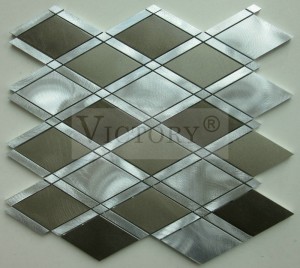 Mosaicu d'Alluminiu di Metallu di Alta Qualità Spazzolata per a Cucina Mosaicu di Metallu d'Aluminiu di Bona Qualità Irregolare