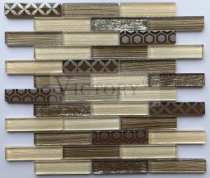 Strip Shine Crystal Glass Mosaic Classical Style Hot Sale Glass Mosaic for Kitchen Backsplash Tiles 3D Inkjet Classic Maroccan Design Colorful Glass Material Mosaic Backsplash Tile