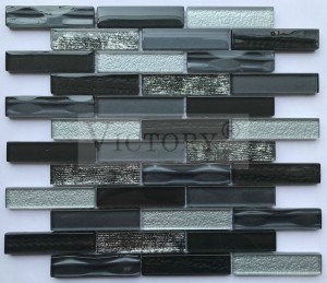 Strip Shine Crystal Glass Mosaic Klasični stil Hot Sale Stakleni mozaik za Kuhinju Backsplash Pločice 3D Inkjet Klasični Marokanski dizajn Šareni stakleni materijal Mozaik Backsplash pločica